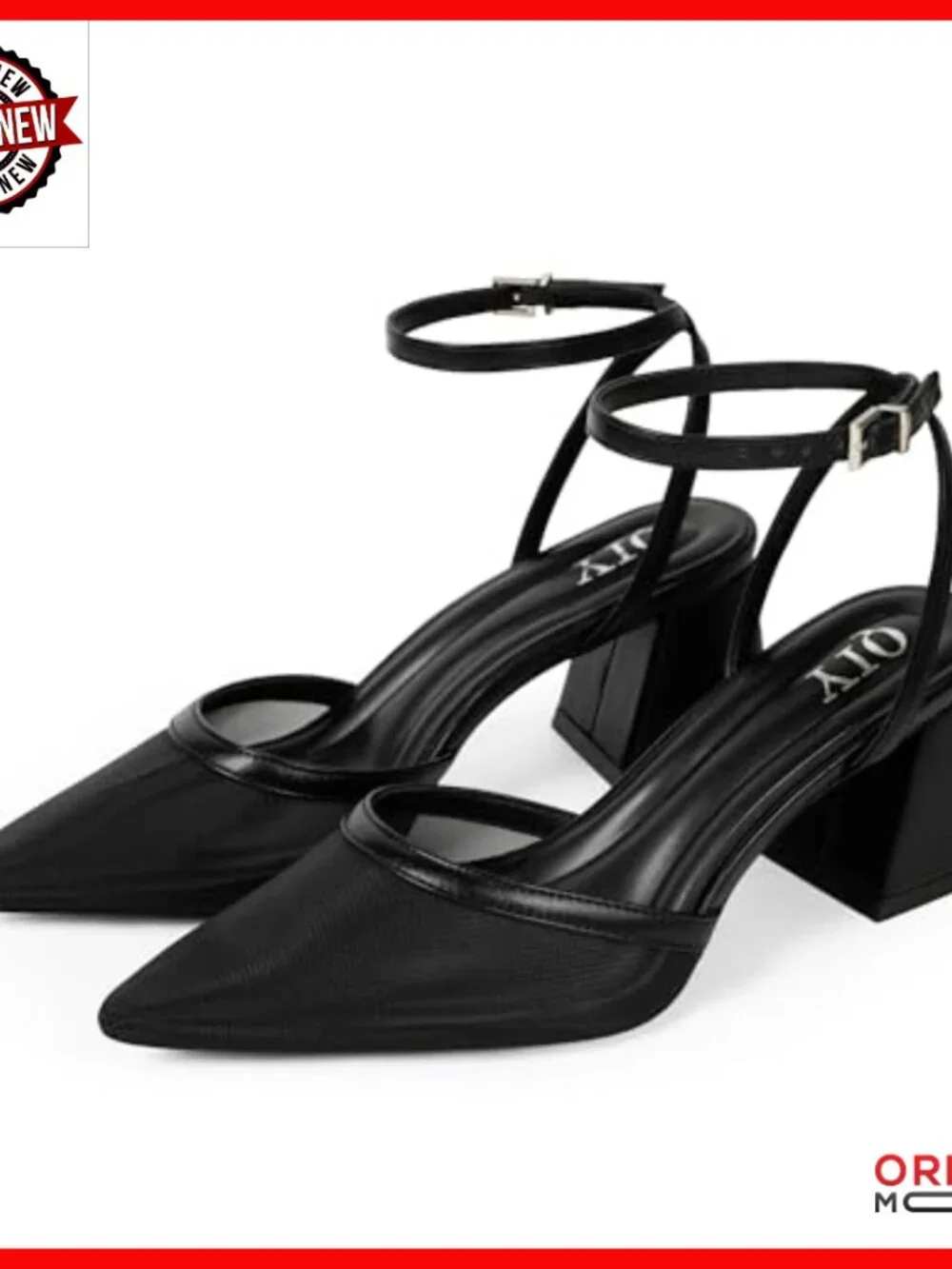Ankle Strap Pointed Toe Pumps Chunky Low Heels Wedding Work Dressy Shoes - Picture 6 of 7